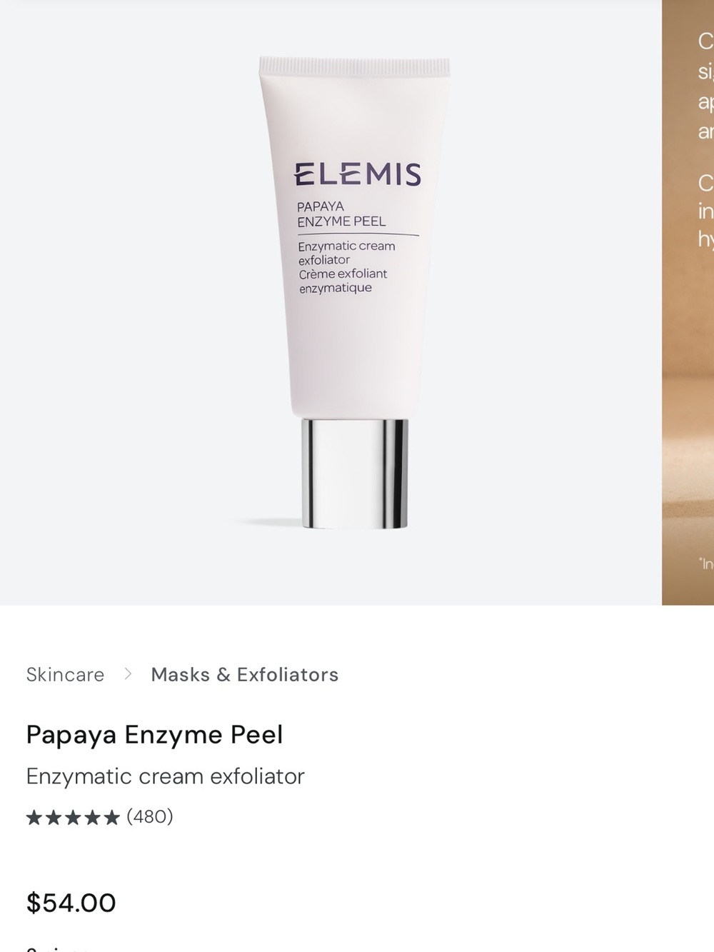 ELEMIS Papaya Enzyme Peel - White Tube with Silver Cap